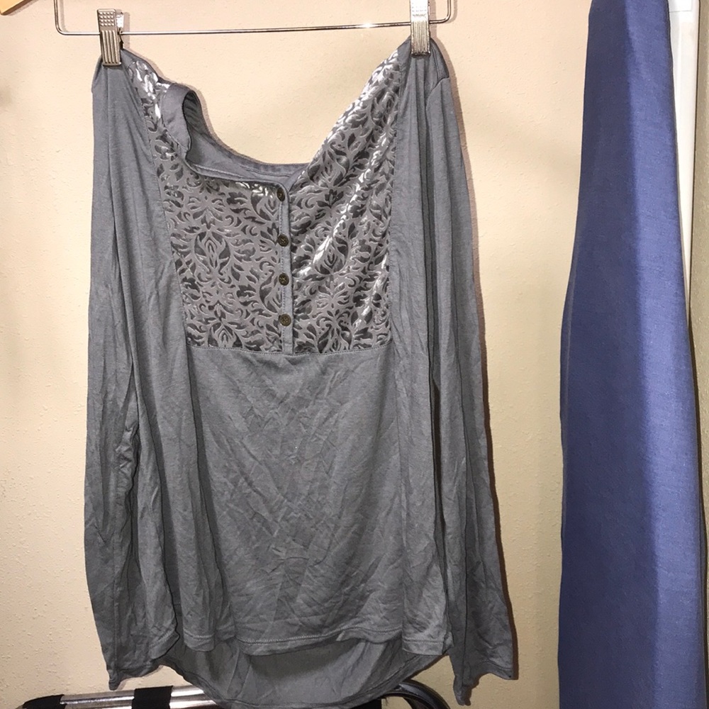 Women’s Large L(12-14) Soft Pewter Long Sleeve